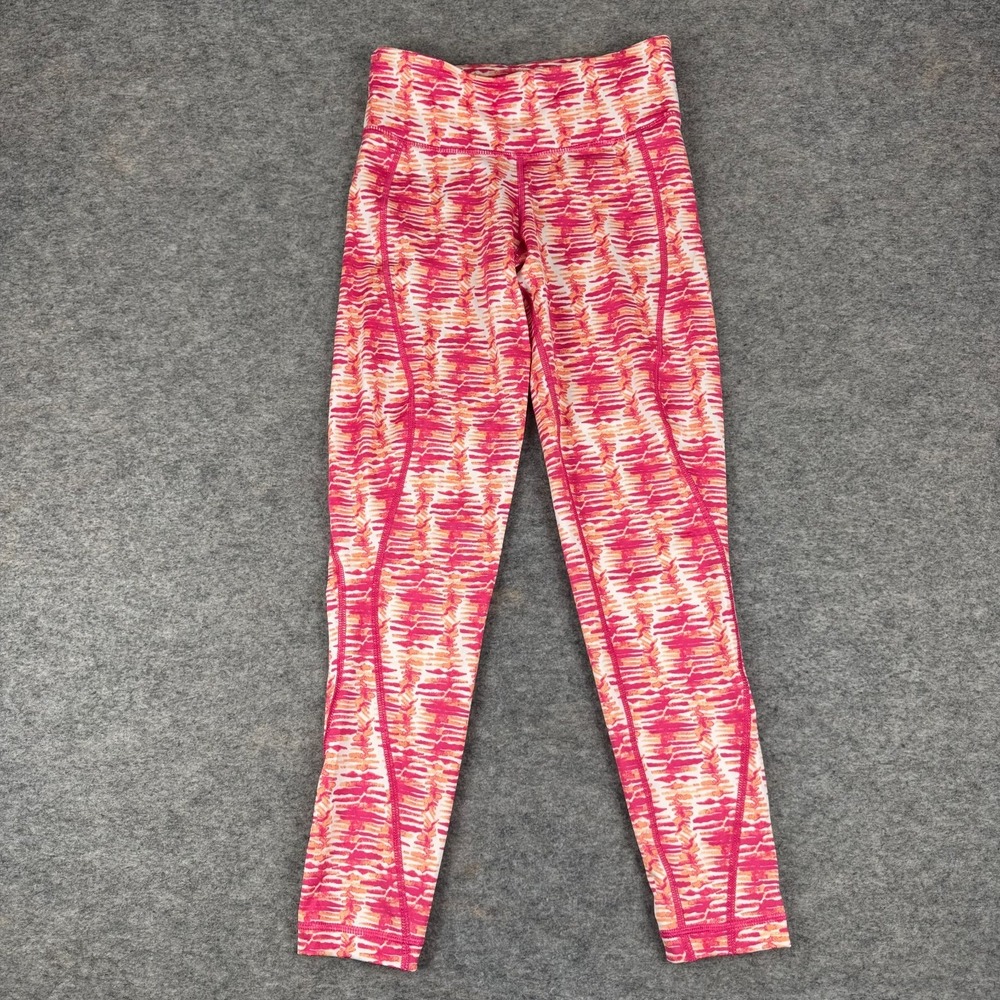 Vineyard Vines Performance Leggings 24" Fishbone Print Pink Womens XXS 2XS